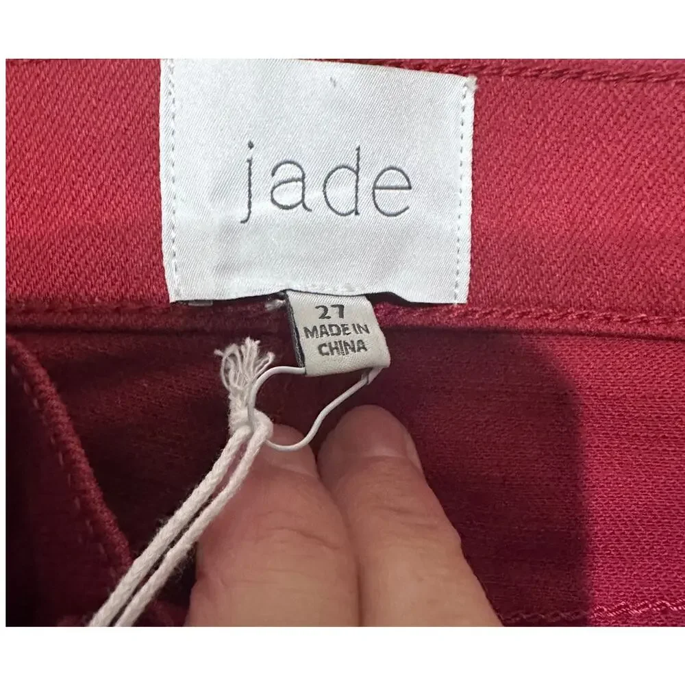 Johnny Was Jade Caleta The Straight Flare Jean Red Floral Feminine Boho, size 27 - Picture 3 of 11